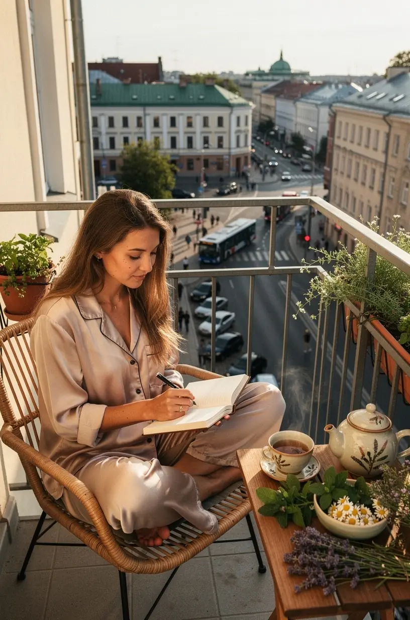 Žolelių arbatos paruošimo procesas su šviežiais augalais natūralioje virtuvėje.