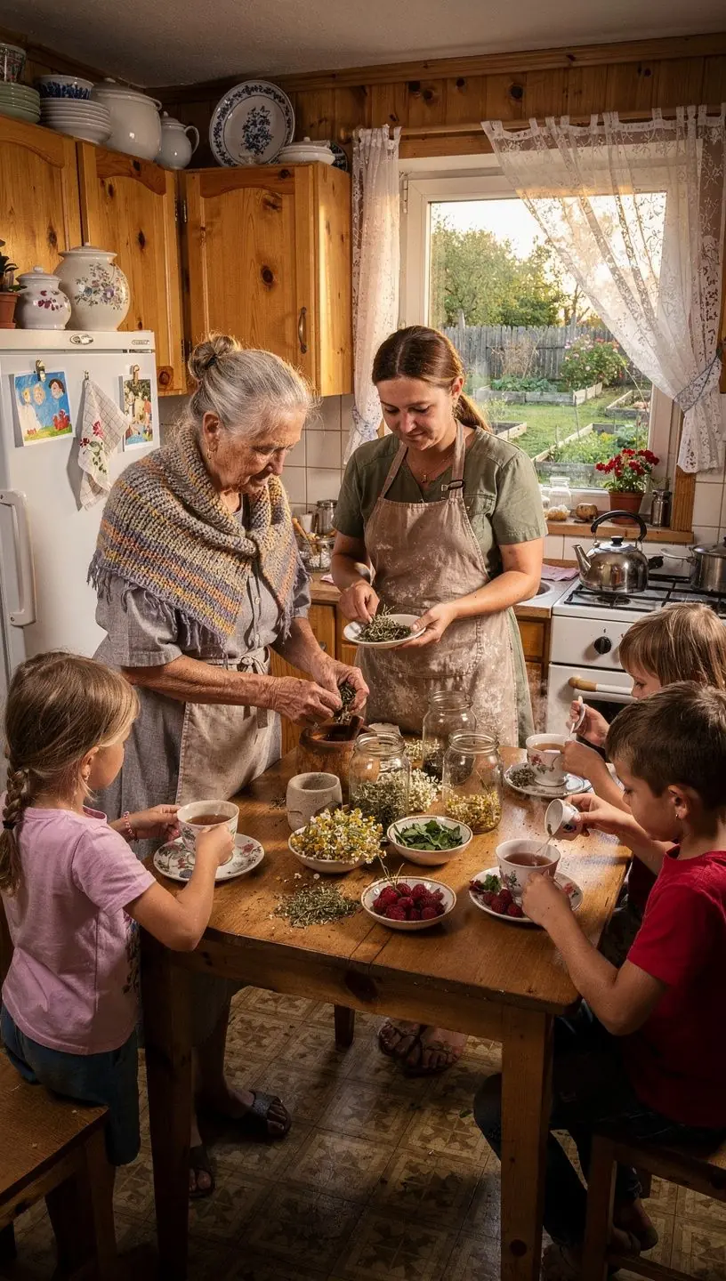 Žmogus ramiai gurkšnoja žolelių arbatą jaukioje namų aplinkoje.