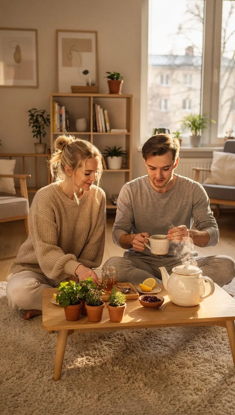 Artimas vaizdas į žolelių arbatžoles ir jų natūralias spalvas.